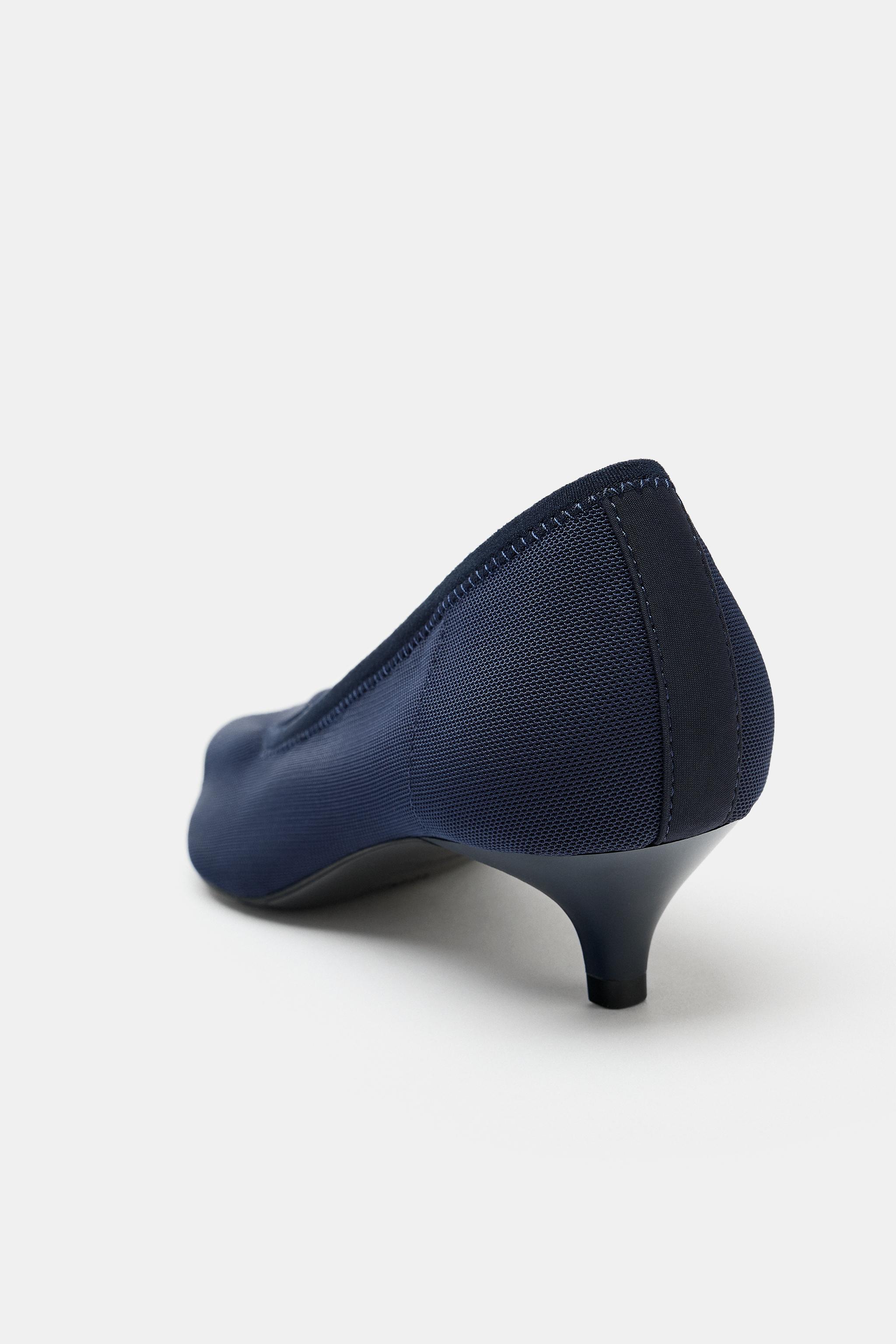 Женские туфли Zara MESH KITTEN HEEL SHOES — фото 5