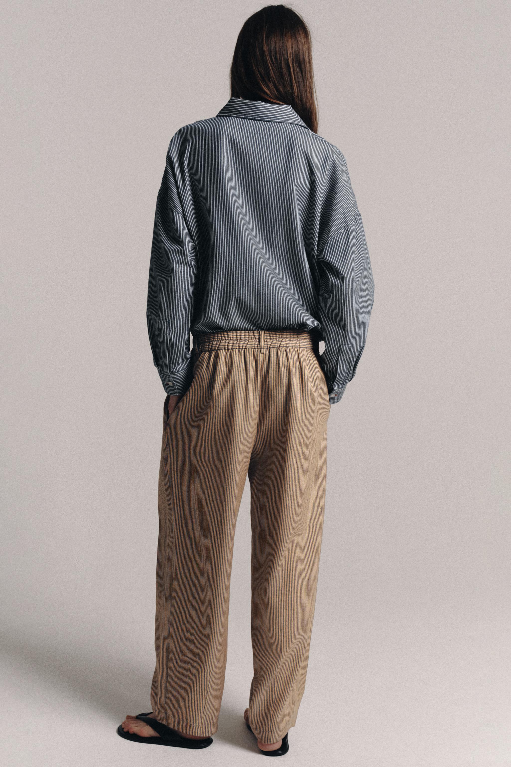 Женские брюки Zara LINEN BLEND DARTED PANTS ZW COLLECTION — фото 3