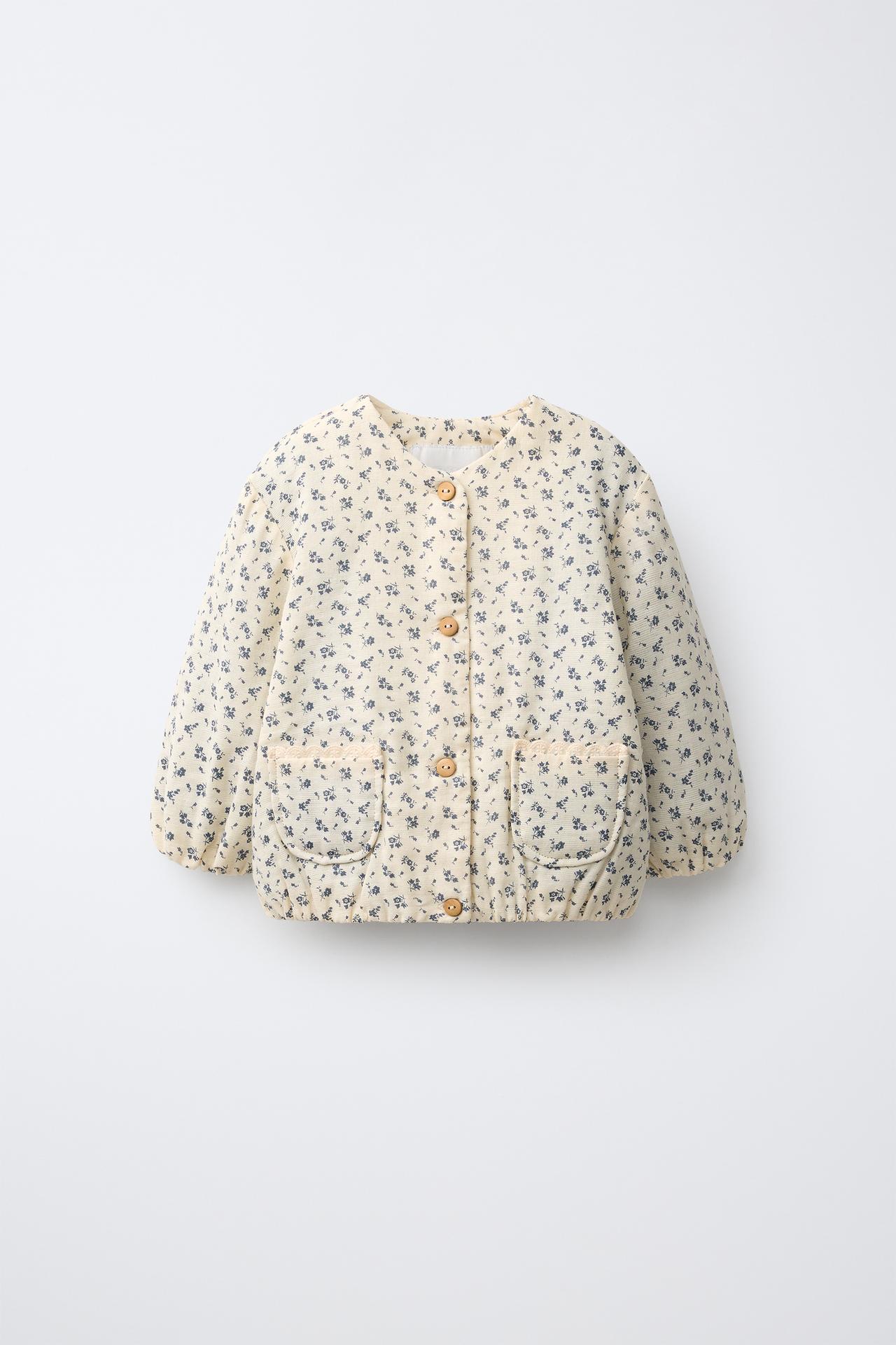 FLORAL PRINT JACKET — Ecru