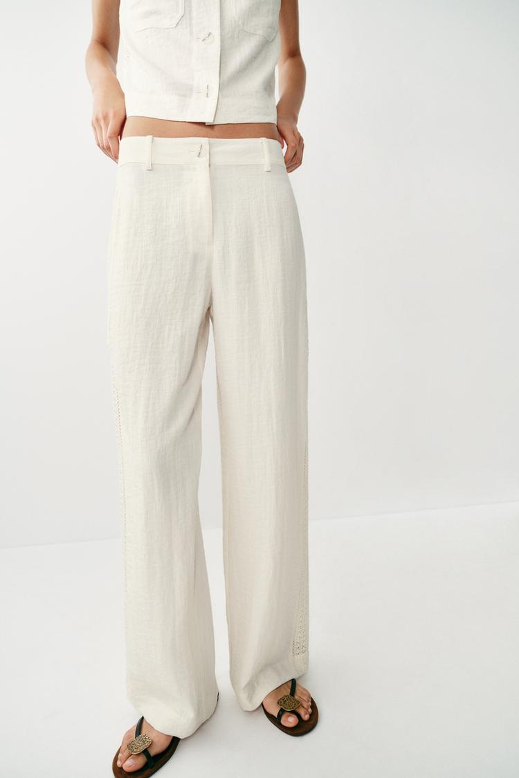 PANTALÓN CON INSERCIONES DE ENCAJE EN LOS LATERALES 2
