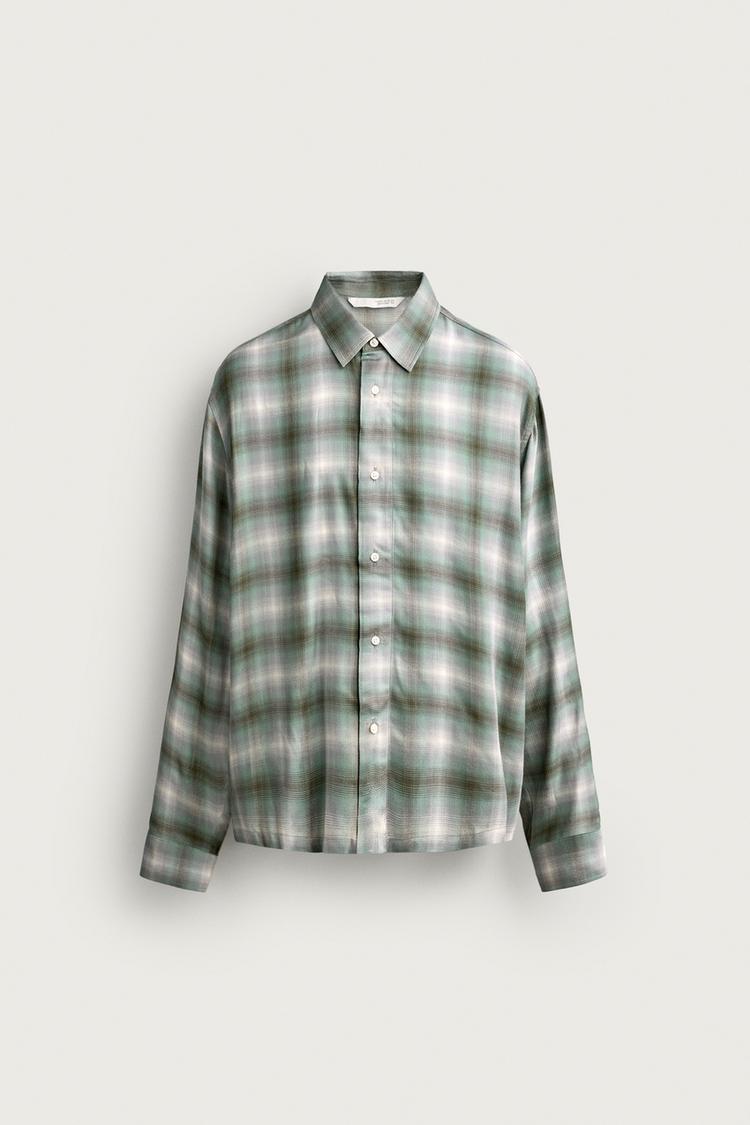 CHECK PRINT FLOWING SHIRT