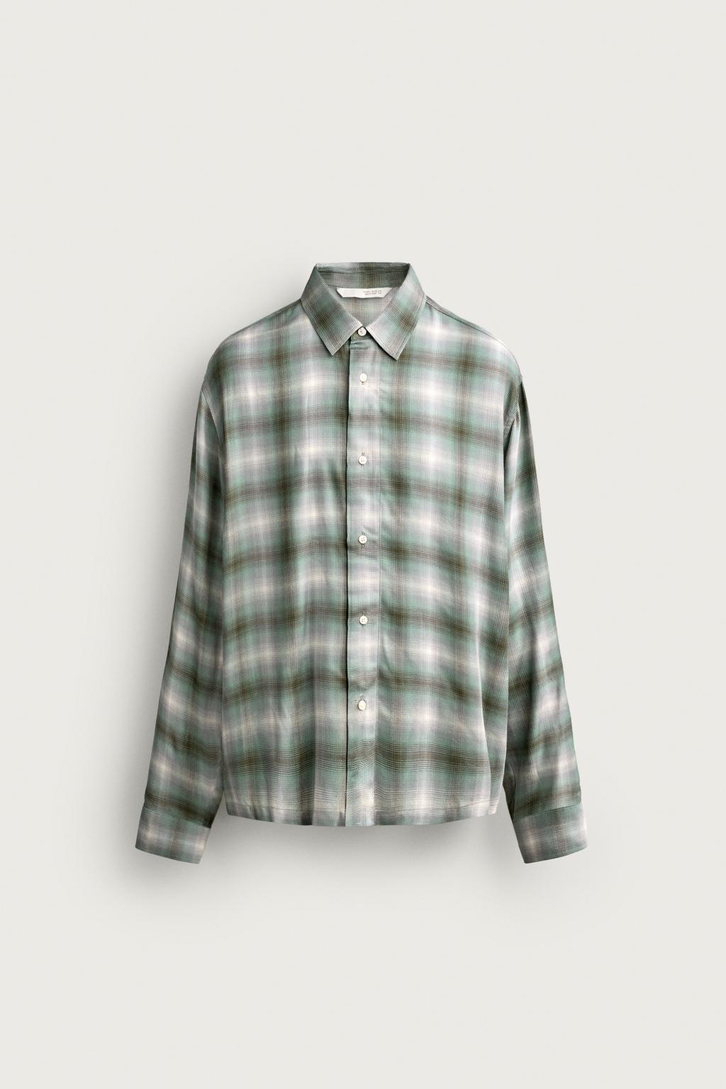 CHECK PRINT FLOWING SHIRT