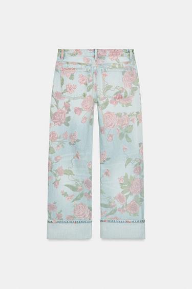 JEANS TRF LOOSE PLIÉ IMPRIMÉ TAILLE BASSE - Bleu de Zara - Image 2