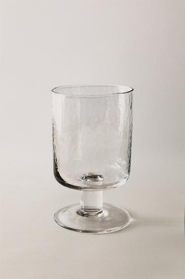 HAMMERED WINE GLASS - Transparent by Zara