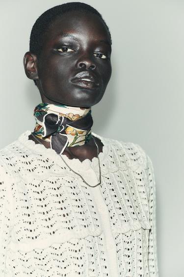 VESTE ROMANTIQUE EN CHENILLE - Écru de Zara - Image 3