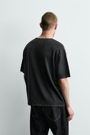 SLUB KNIT T-SHIRT - Blue / Grey by Zara - Image 2