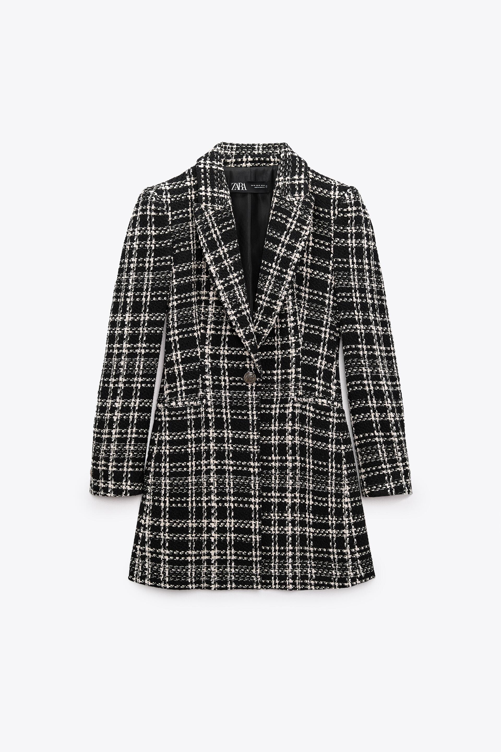 LONG STRUCTURED BLAZER - Black / Ecru | ZARA United States