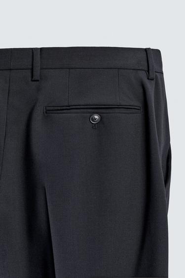 PANTALON DE COSTUME AVEC LAINE - Bleu marine de Zara - Image 8