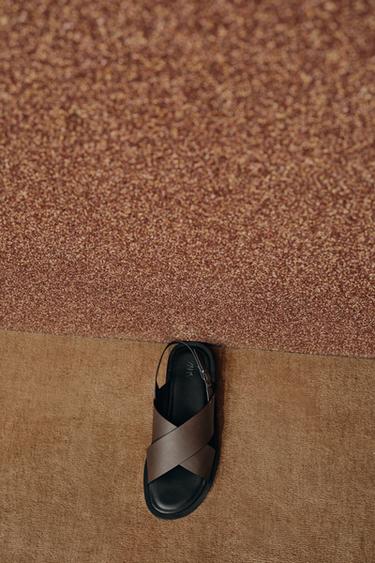 CROSSOVER SANDALS - Brown by Zara