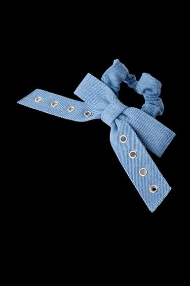 2ER-PACK ZOPFGUMMIS AUS DENIM MIT SCHLEIFE - Blau von Zara