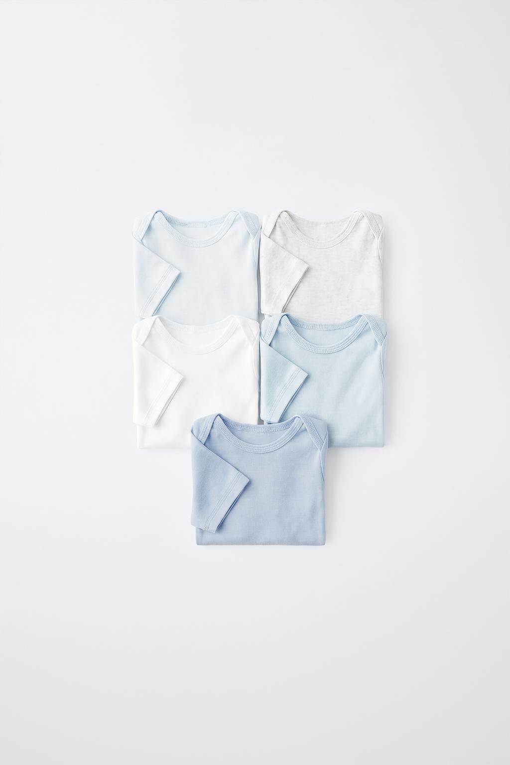5-PACK OF SHORT SLEEVE BODYSUITS WITH LABEL