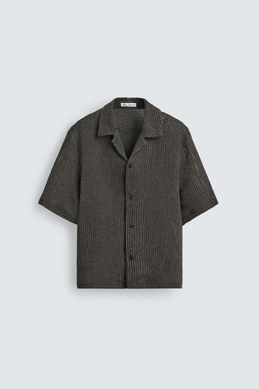RELAXED FIT TEXTURED SHIRT - Black by Zara