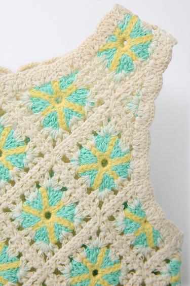 TOP EN MAILLE CROCHET - Écru de Zara - Image 2