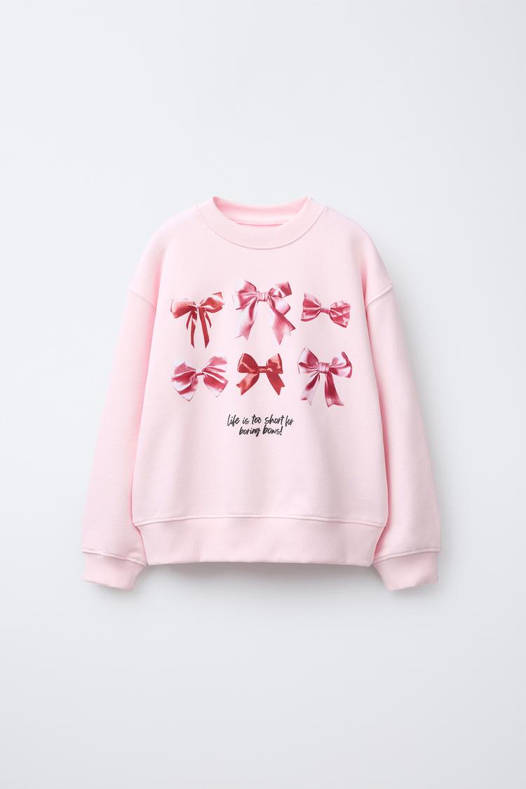 BOW PRINT SWEATSHIRT