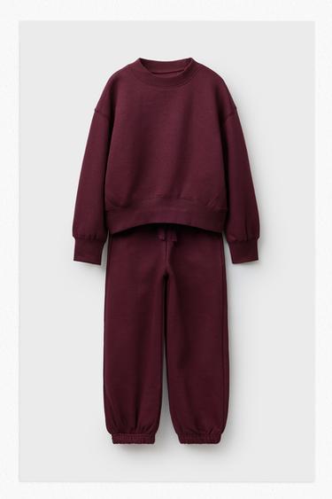 CONJUNTO SUDADERA Y PANTALÓN JOGGER - Burgundy de Zara