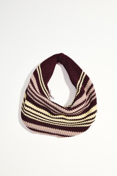 SAC SEAU RAYURES CROCHET - Multicolore de Zara