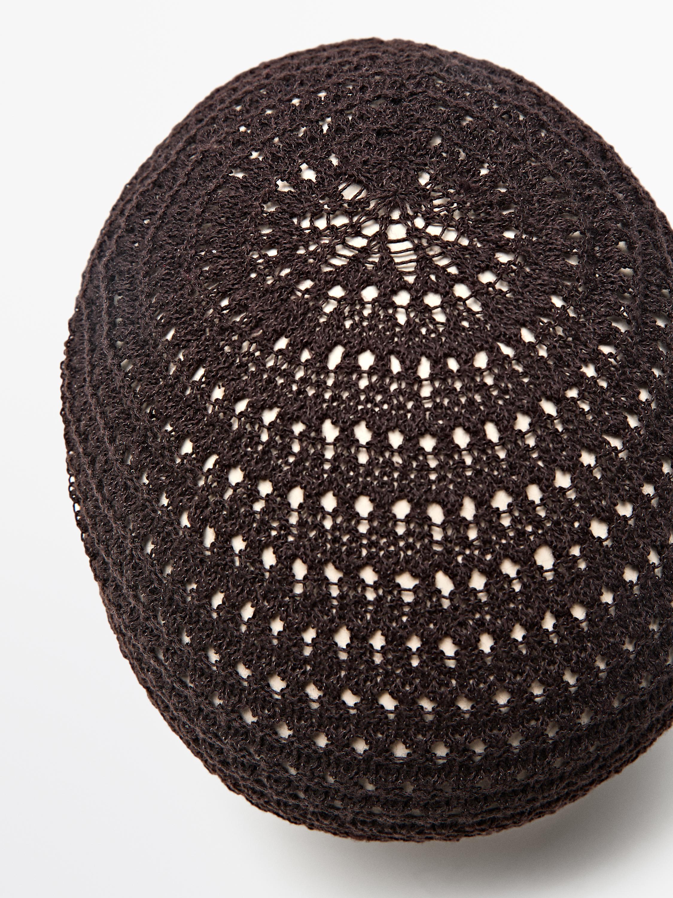 Bonnet crochet coton mélangé