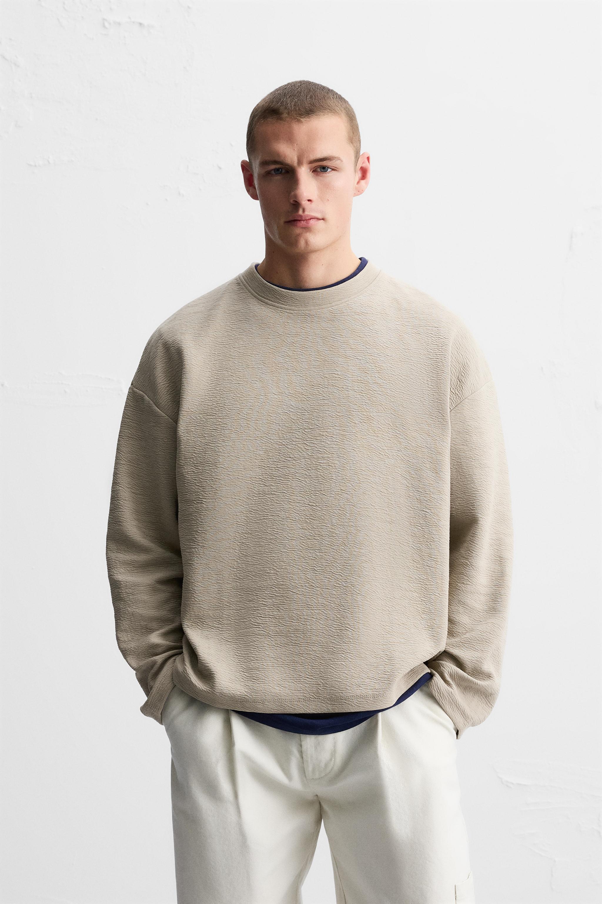 Zara beige sweatshirt sale