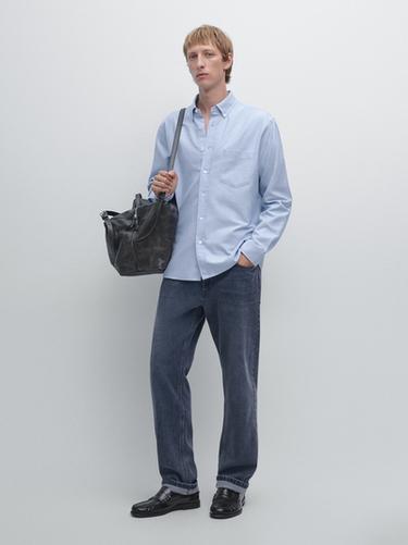 Zara Regular fit Oxford shirt - Sky blue - Image 0