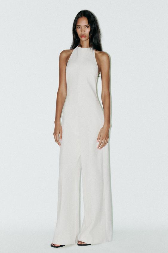 LANGE JUMPSUIT MET OPEN RUG Wit ZARA Nederland The Netherlands