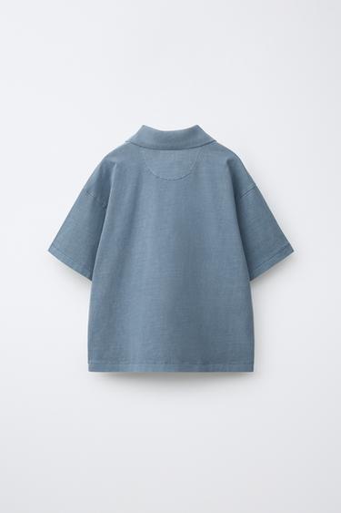 WASHED EFFECT POLO SHIRT - Blue by Zara - Image 1
