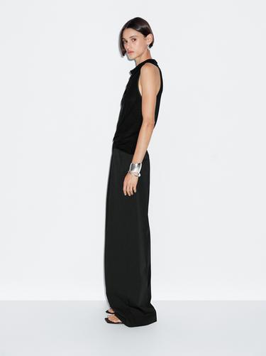 Zara Sleeveless top with draped neckline - Black