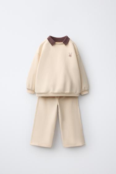 SWEATSHIRT AND TROUSERS SET - Butter by Zara
