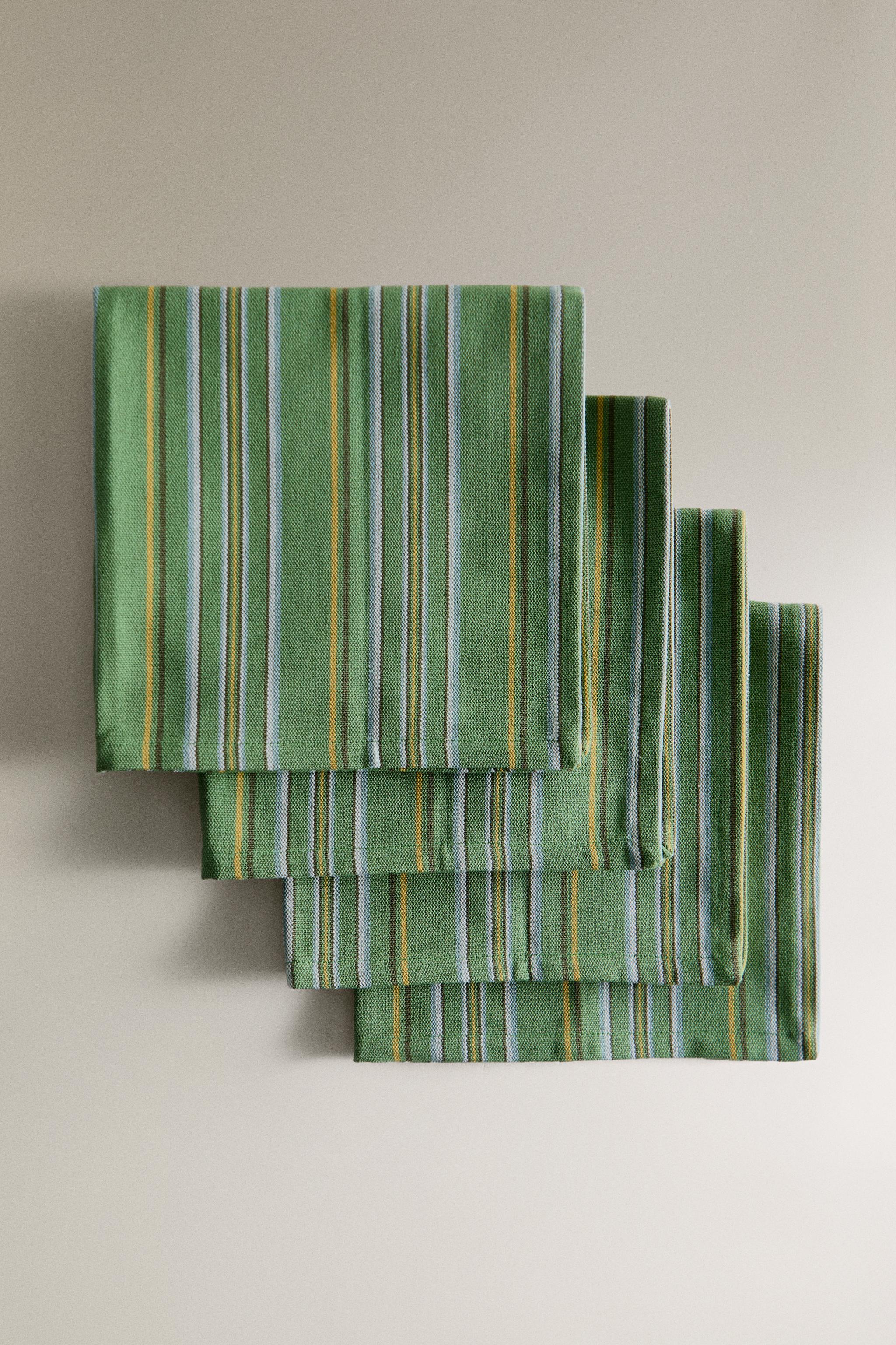 SET OF COTTON NAPKINS WITH MULTICOLORED STRIPES (SET 4)