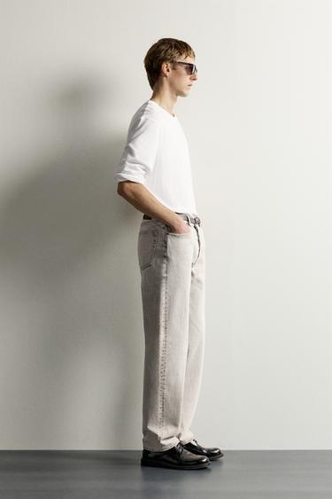 JEAN STRAIGHT FIT ACID WASH - Gris moyen de Zara - Image 3