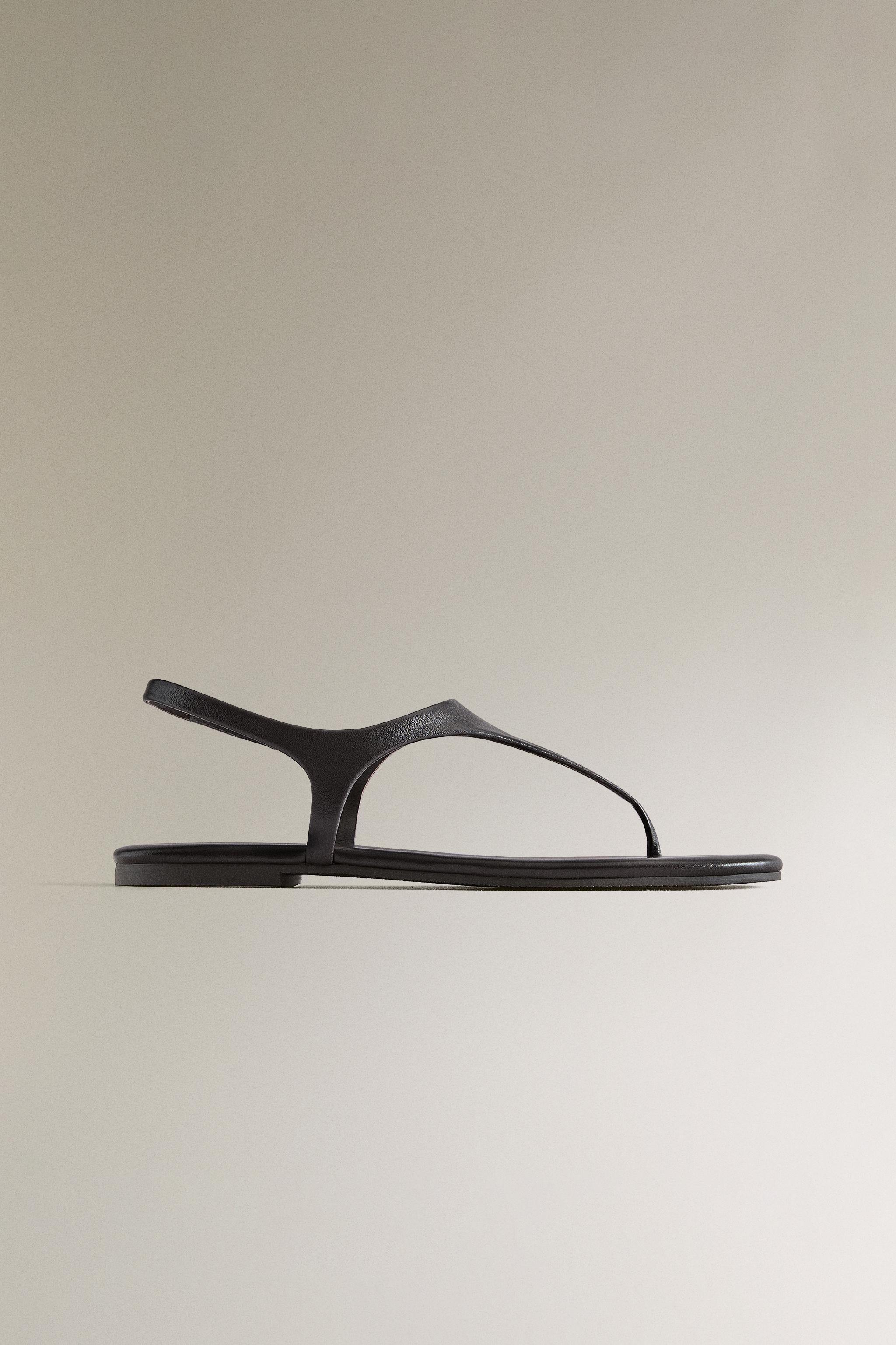 SANDALES PLATES CUIR