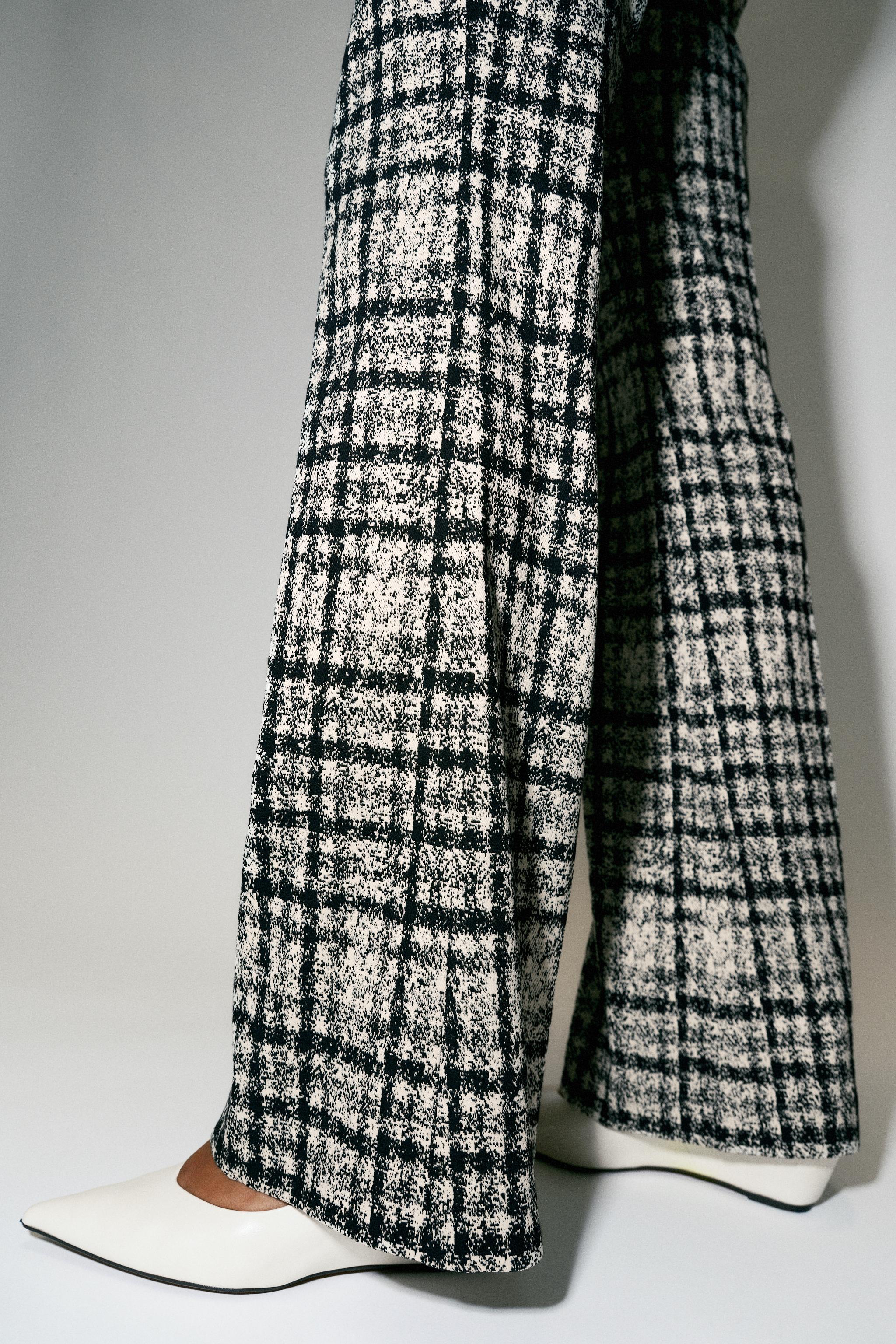 PLAID FLARE PANTS