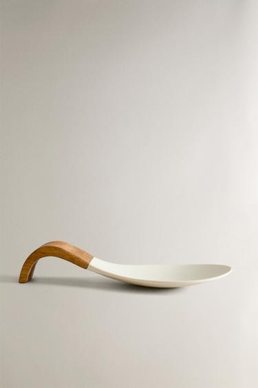 WOOD AND SILICONE SPOON REST - Cream by Zara - Image 4