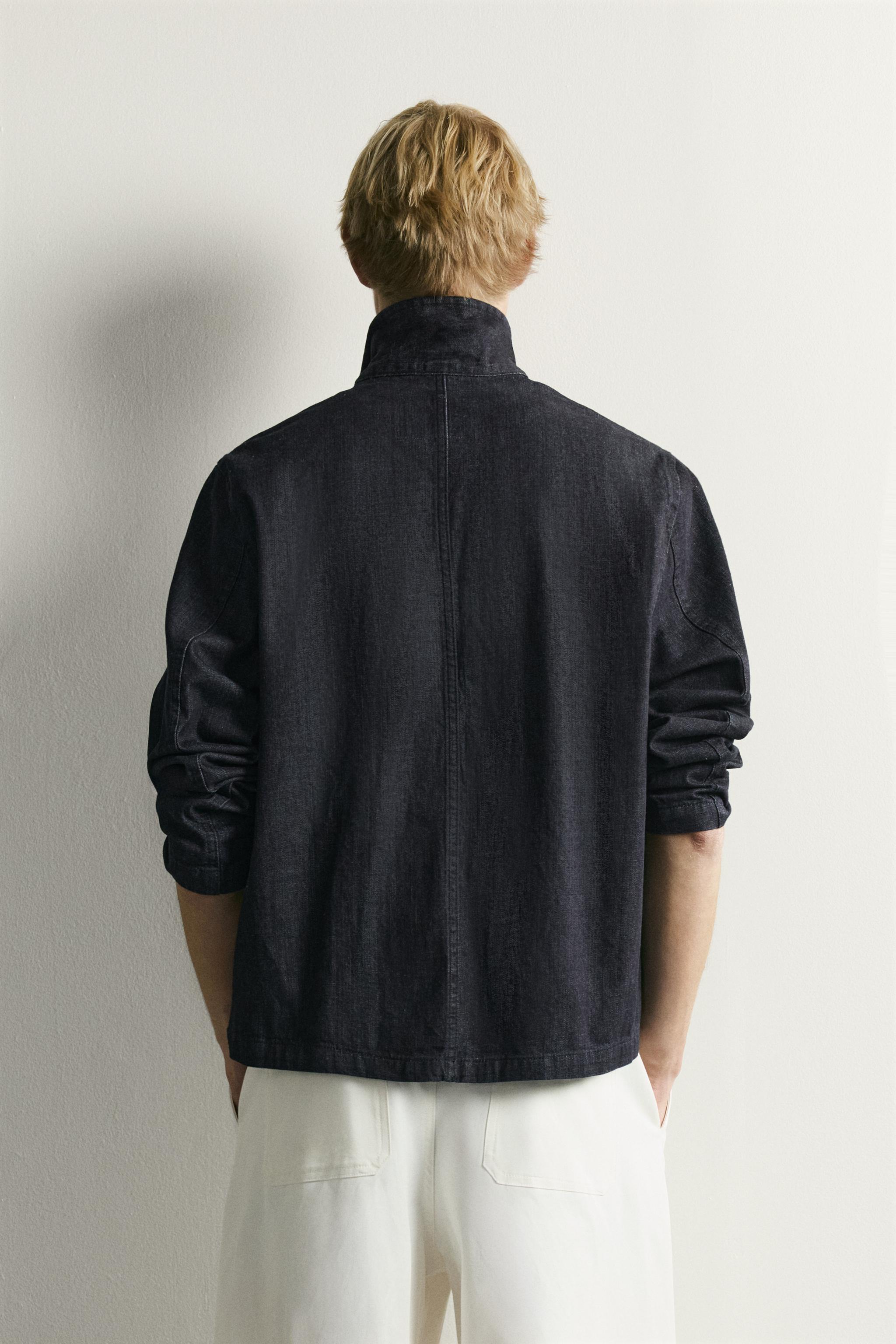 Мужские куртки Zara RELAXED FIT DENIM OVERSHIRT — фото 3