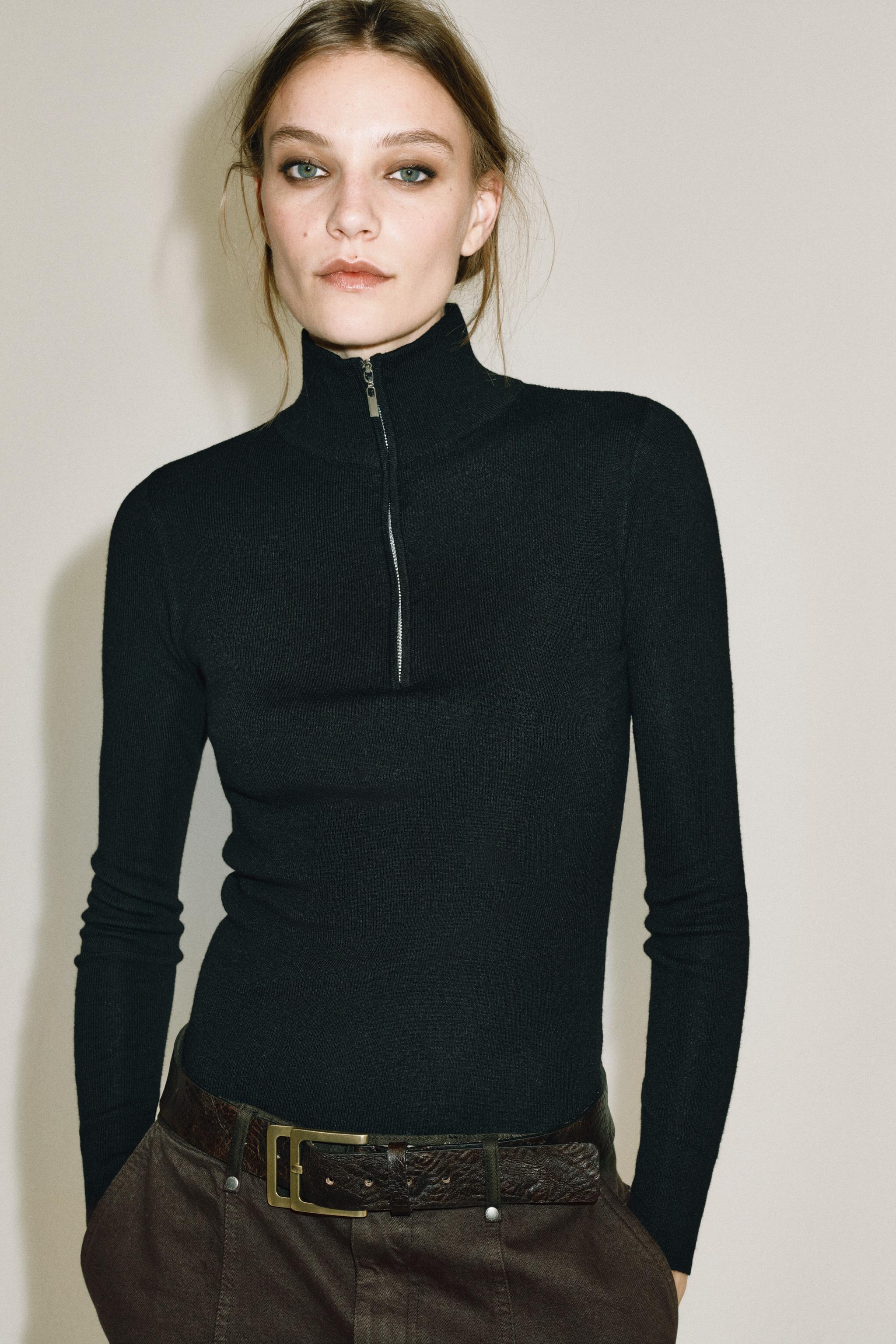 Mock-Neck Knit Sweater by Zara