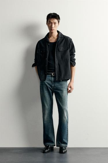 RELAXED FIT LINEN/COTTON OVERSHIRT - Black by Zara - Image 0