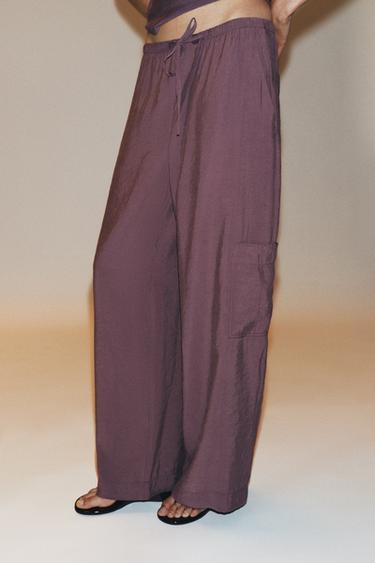 FLOWING CARGO TROUSERS - Lilac by Zara