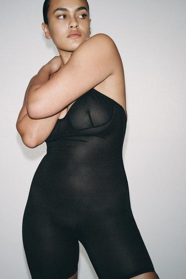 SHORTS BODYSUIT WITH POLYAMIDE - Black by Zara - Image 7