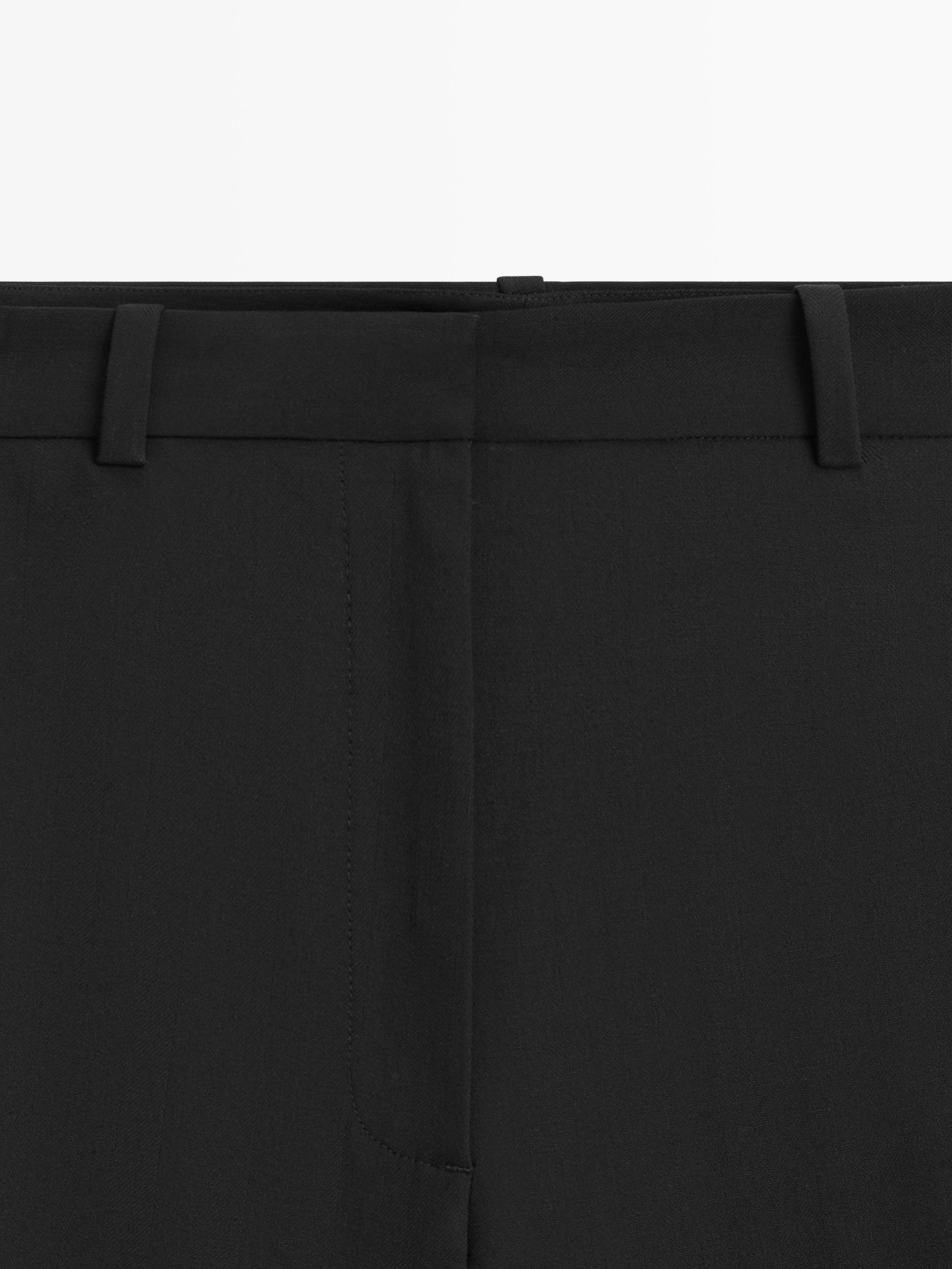 Wool blend trousers with seam detail