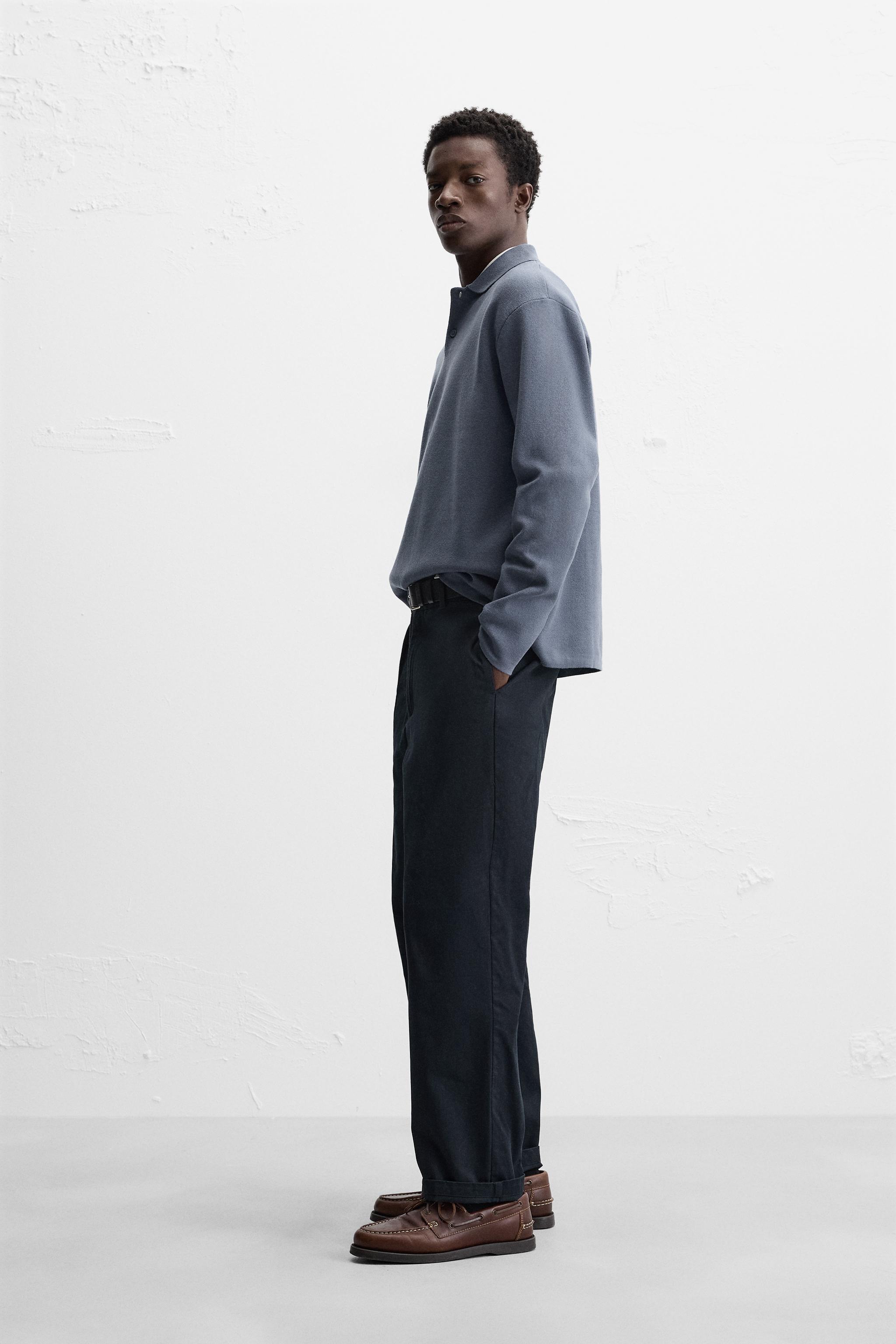 VISCOSE BLEND KNIT POLO SHIRT - Anthracite grey | ZARA