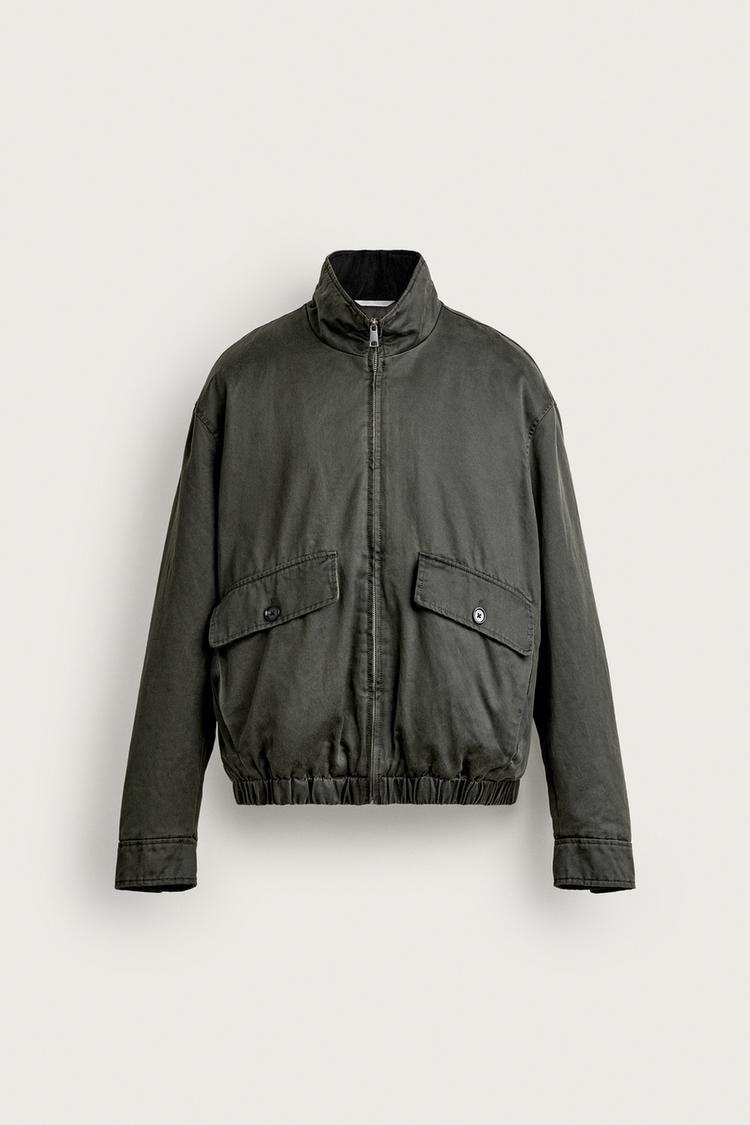 Cazadora regular fit efecto encerado