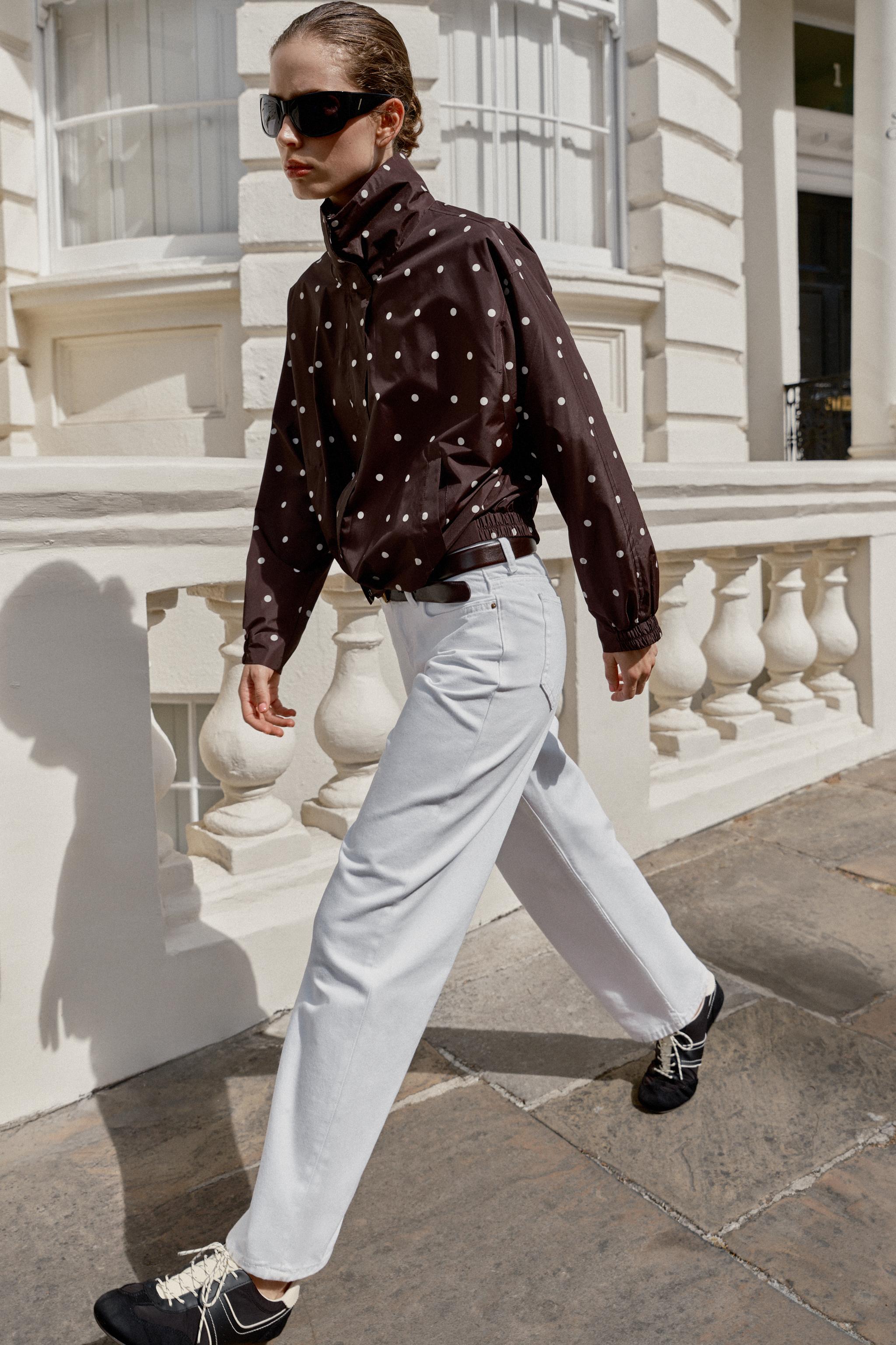 Женские куртки Zara POLKA DOT BOMBER JACKET — фото 5