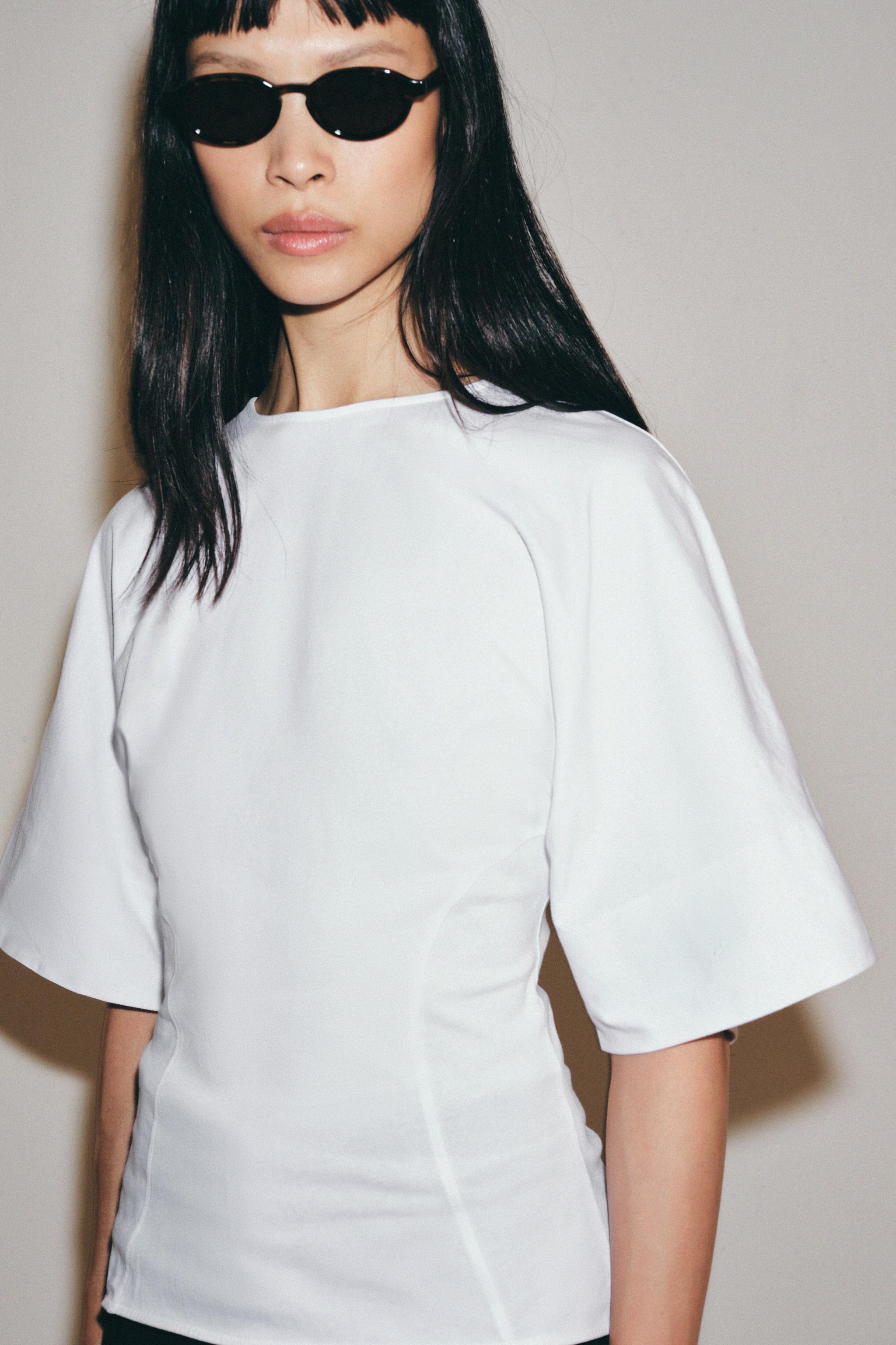 Женские футболки Zara BACK-BUTTON T-SHIRT — фото 3