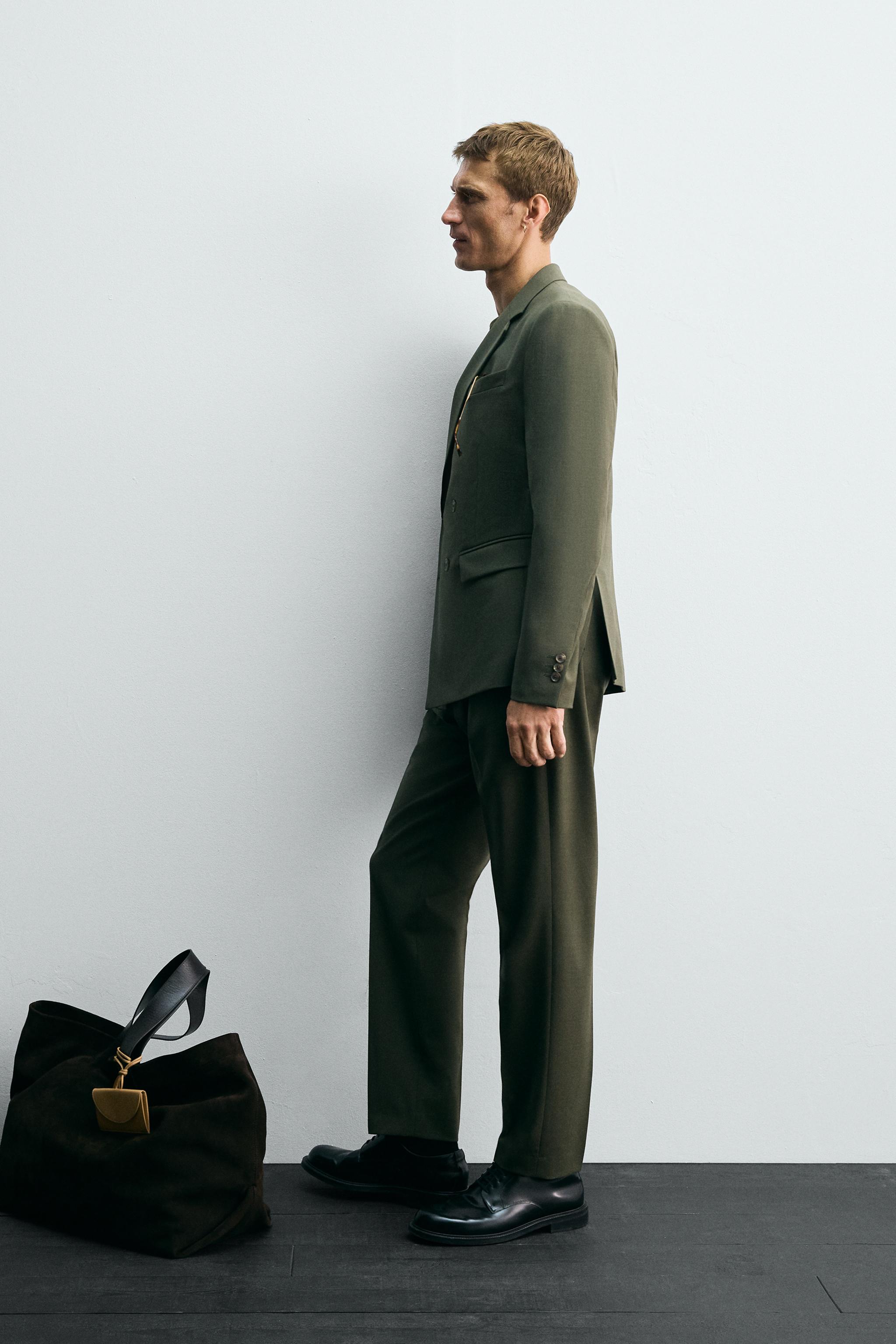 WOOL DOUBLE BREASTED SUIT BLAZER