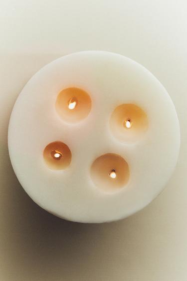 LARGE DECORATIVE CANDLE - White by Zara - Image 1