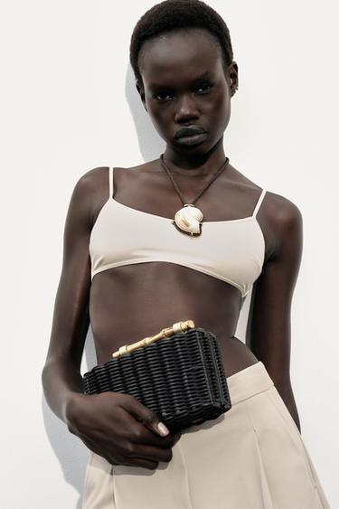 ПЛЕТЕНАЯ СУМКА-КОРОБОЧКА — Черный от Zara — изображение 0