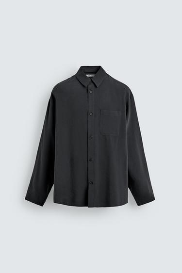 SOFT FLOWING SHIRT - Black by Zara