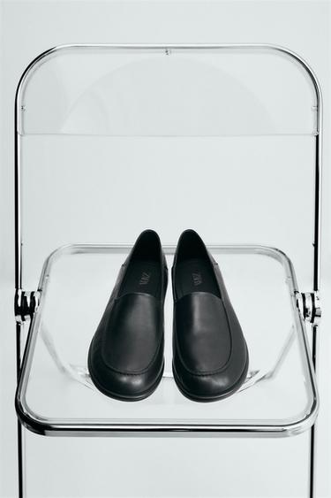 LEATHER LOAFERS - Black by Zara