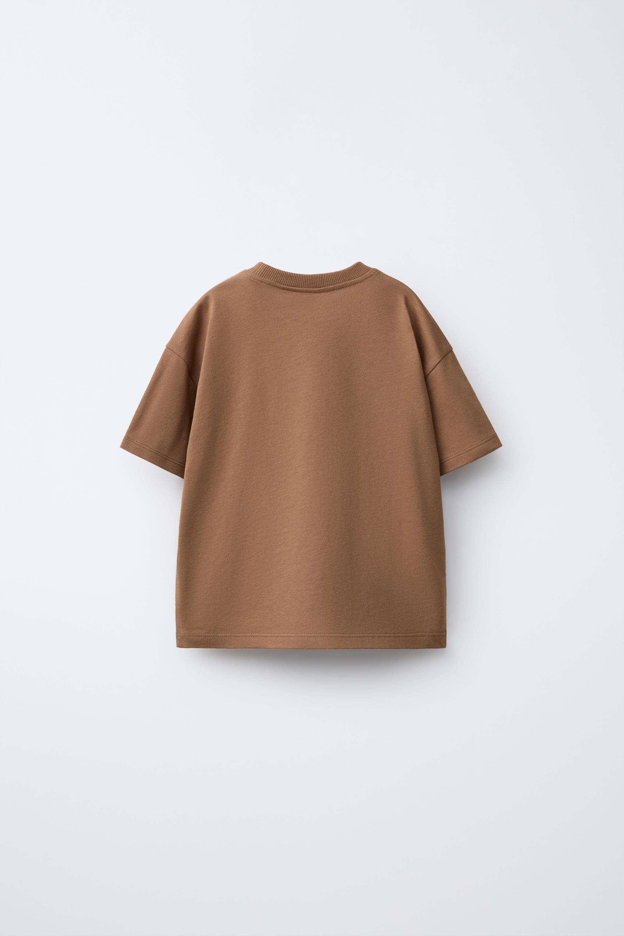 CROCHET PATCH T-SHIRT - Light brown | ZARA United States