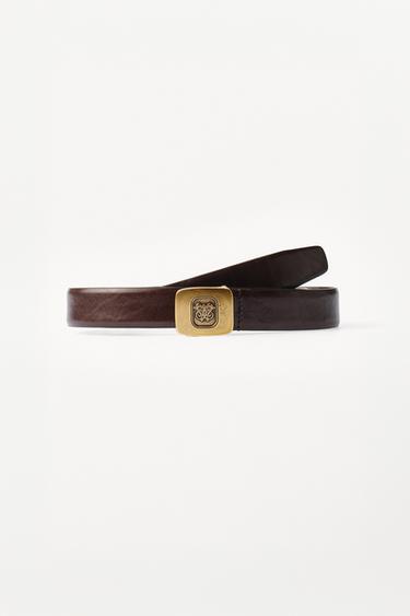 WILLY CHAVARRIA X ZARA BELT WITH PLATE BUCKLE - Brown by Zara