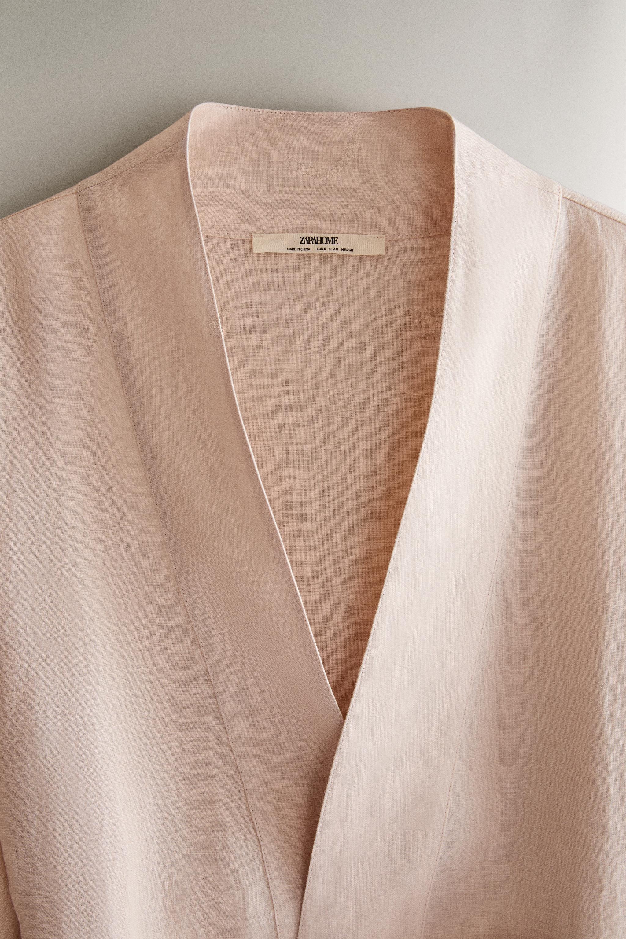 LINEN ROBE — Pink